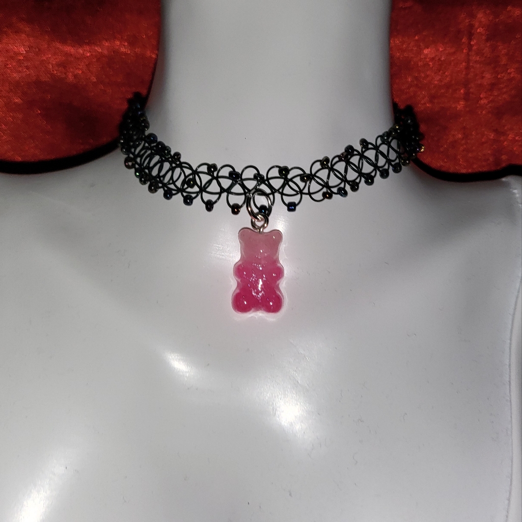 Gummie Bear Charm Choker Necklace